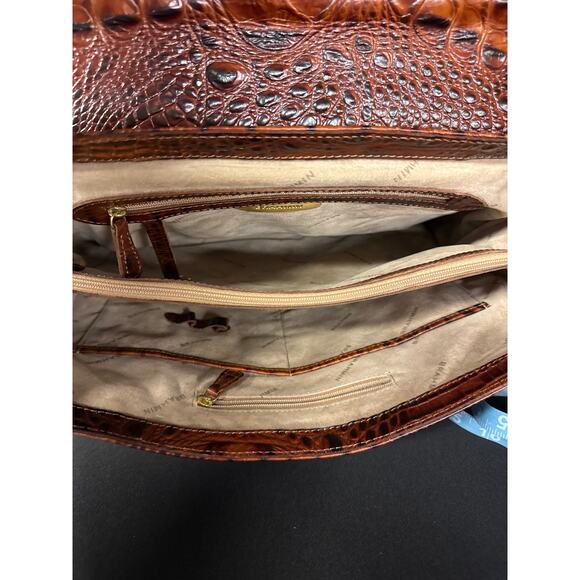 Vintage Brahmin Brown Reptile Embossed Handbag - Picture 5 of 10